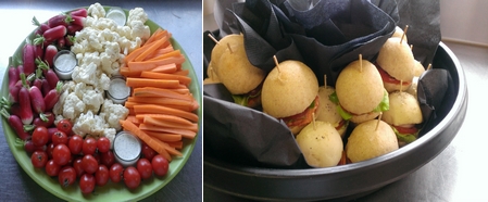 Mini bagnats et légume crus Mini bagnats et légume crus